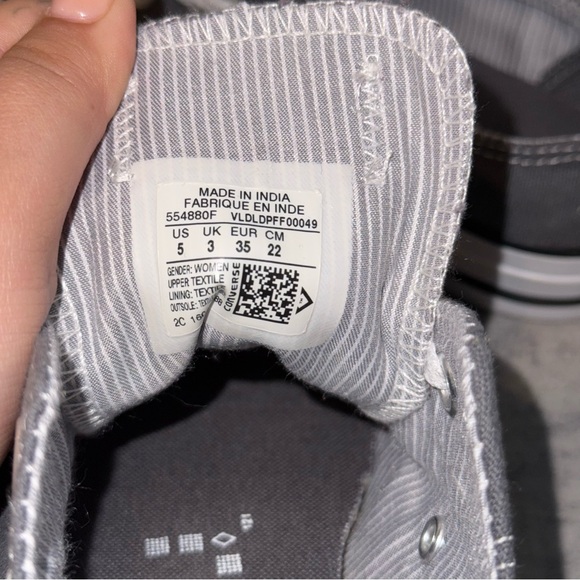 Converse women’s sneakers size 5 double tongue chuck Taylor low gray shoes - Picture 8 of 8